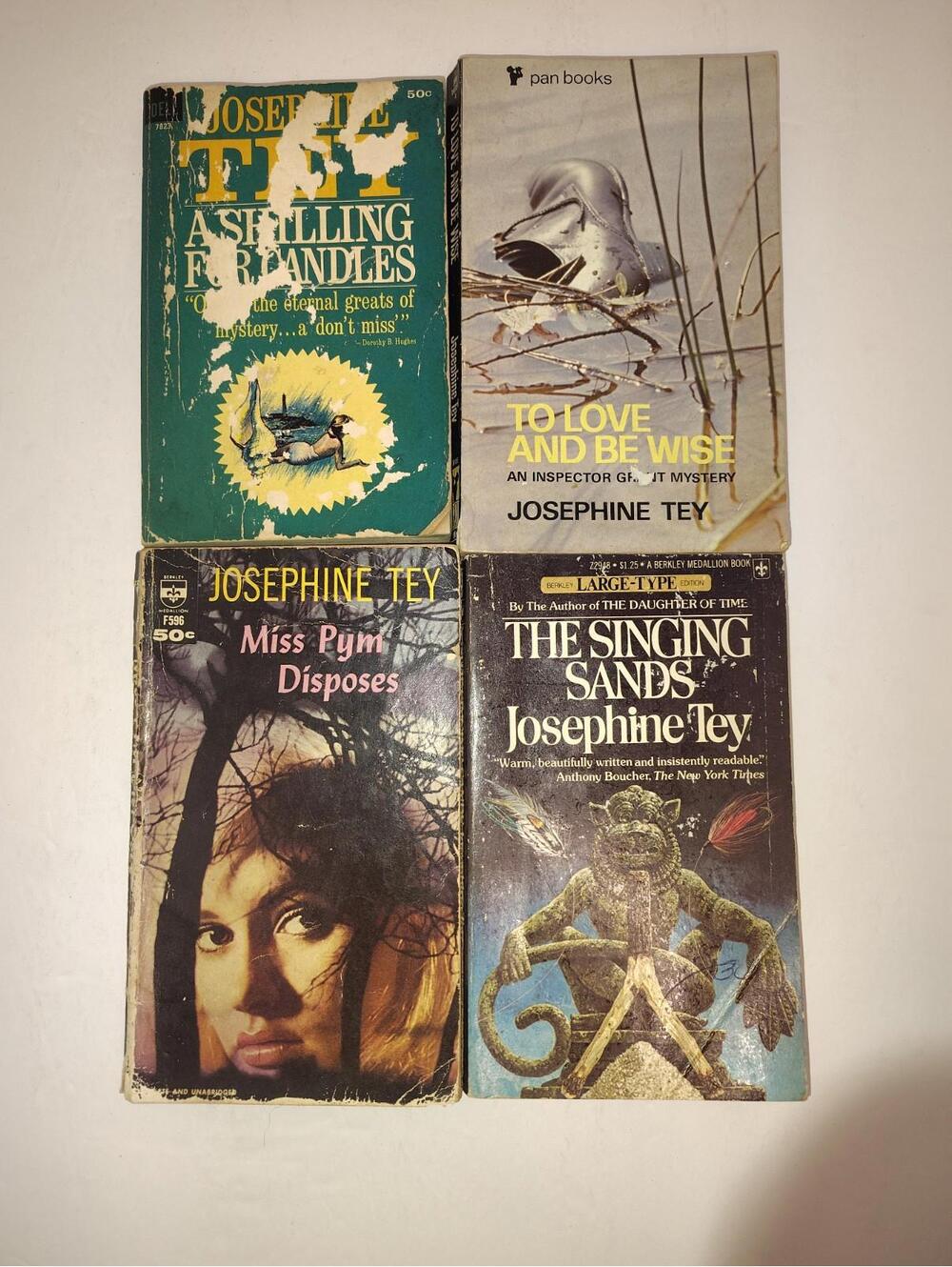 Josephine Tey Vintage Mystery Lot – 4 Paperbacks Inspector Grant & Classic Crime